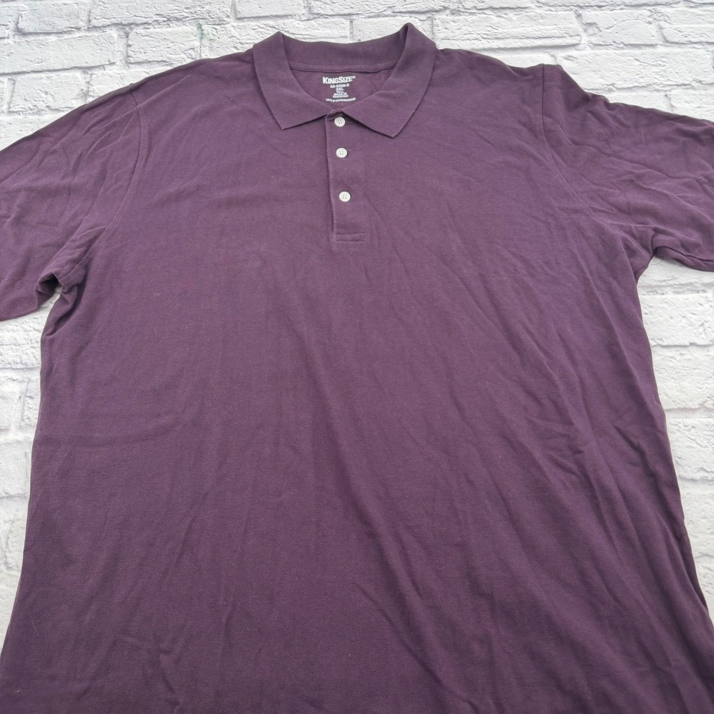 KingSize Mens 2XL Tall Plum Cotton Pique Short Sleeve Polo Shirt Business Casual